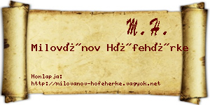 Milovánov Hófehérke névjegykártya